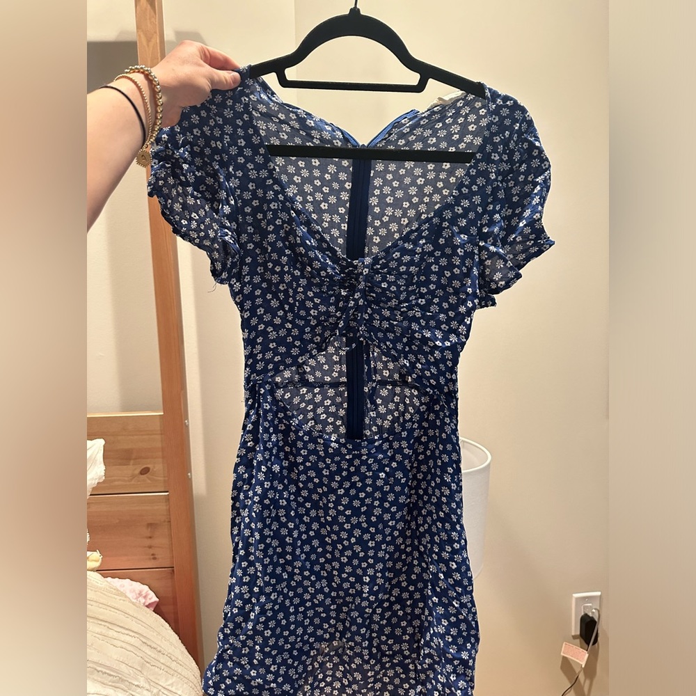 Pacsun short sundress with adjustable cutout on the front